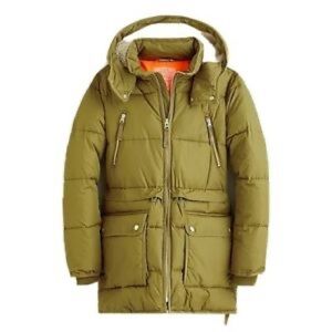 J. Crew Chateau Puffer Warm Olive M